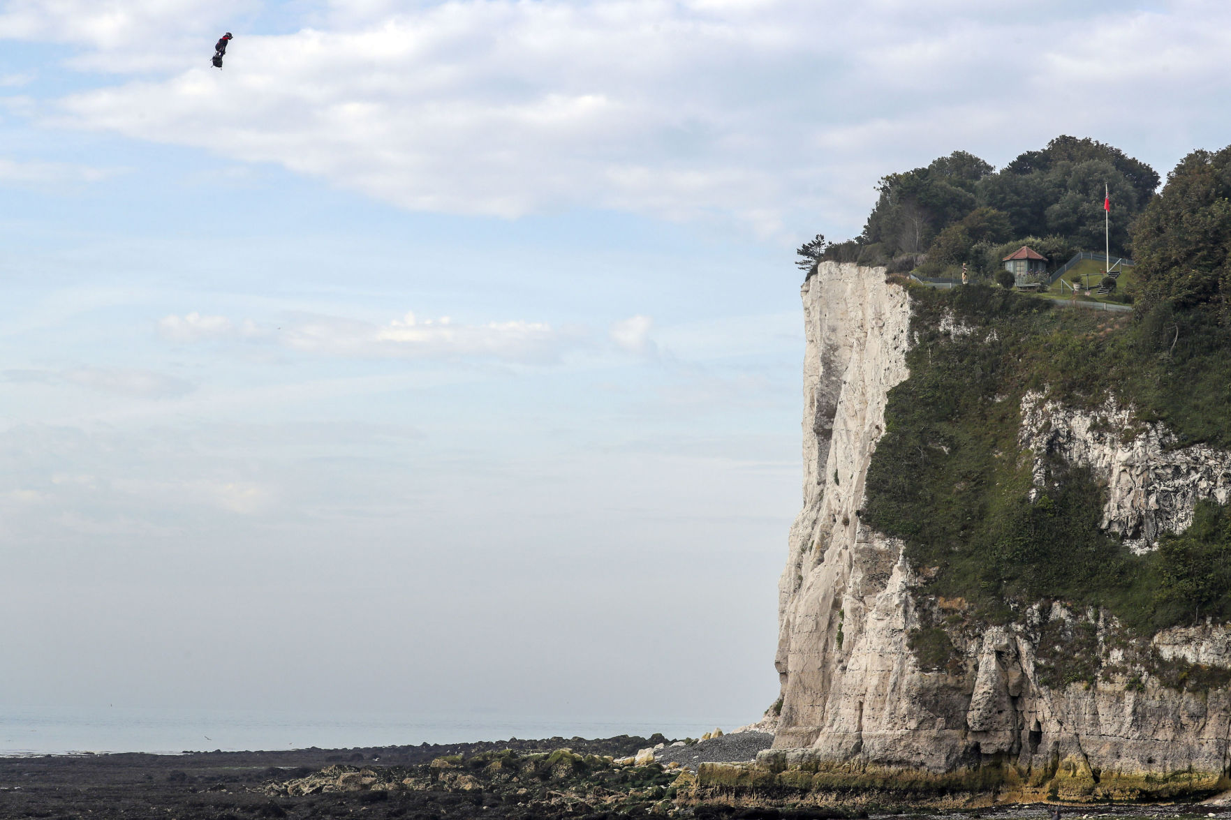 APTOPIX Britain France Flying Man